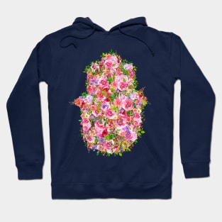 Colorful Flowers-Filled Hamsa Amulet Hoodie